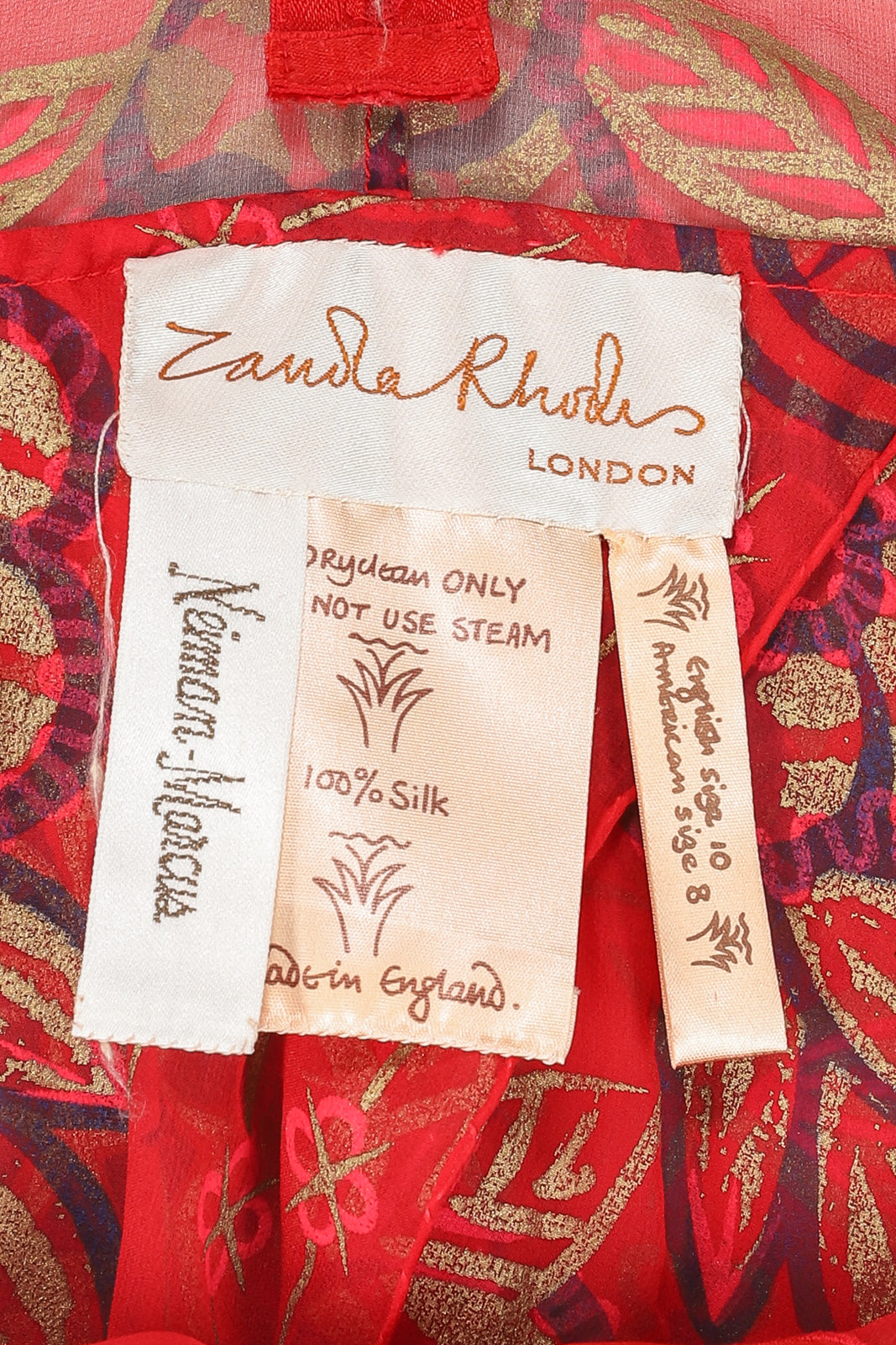 Zandra Rhodes 1970s Red Embellished Dress