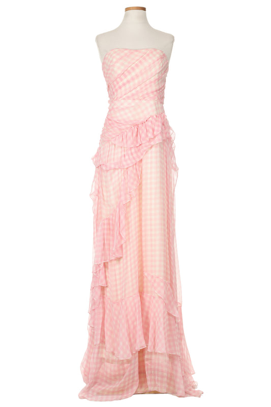 Isaac Mizrahi Resort 2011 Pink Gingham Gown