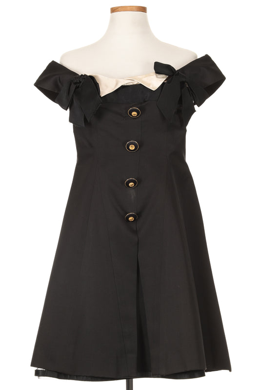 Chanel 1980s Black Bow Dress
