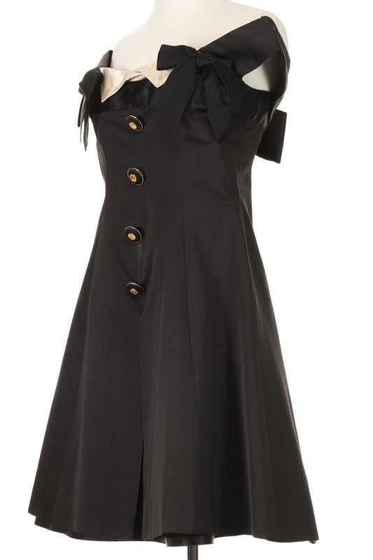Chanel 1980s Black Bow Dress
