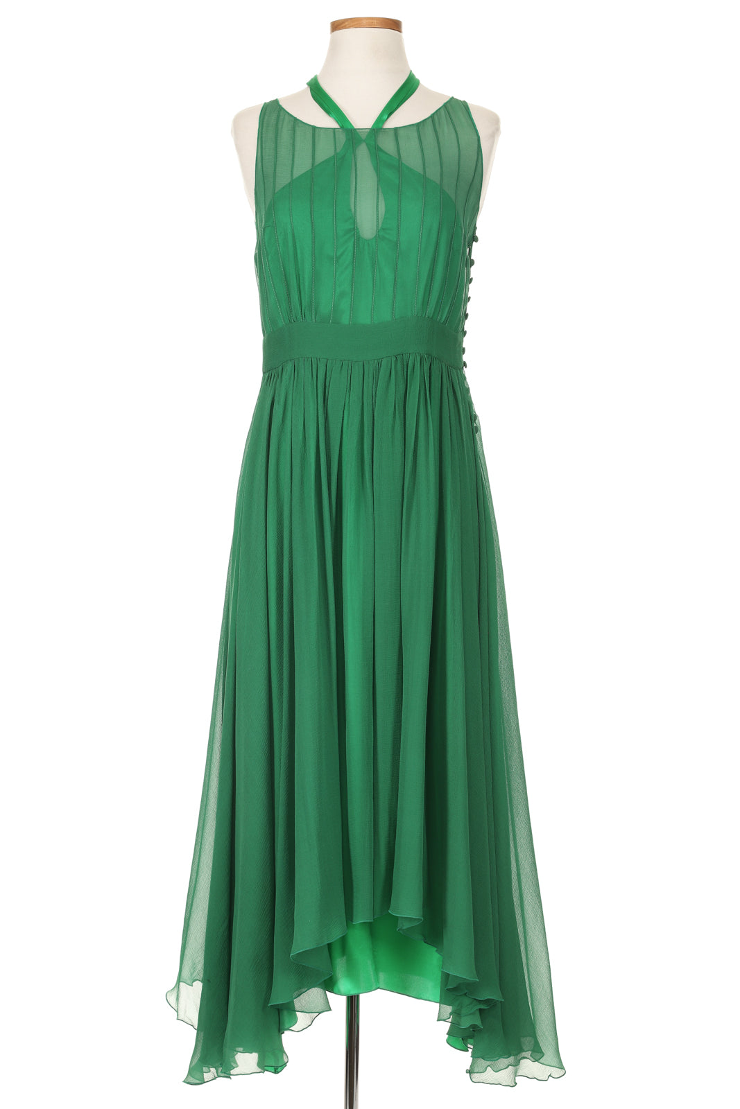 Chloé Fall 2004 Dark Green Chiffon Gown – Vintage Grace