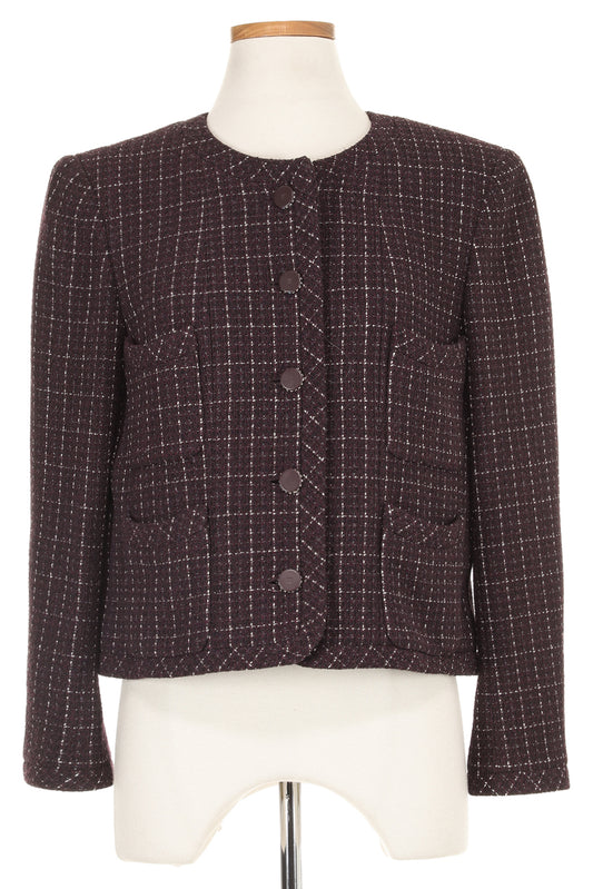 Chanel Spring 2002 Eggplant Tweed Jacket