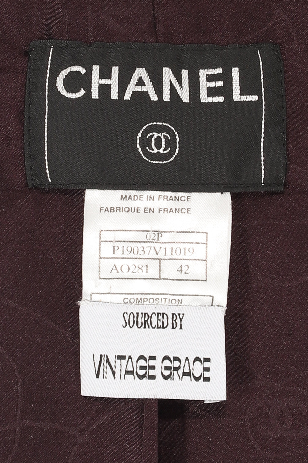 Chanel Spring 2002 Eggplant Tweed Jacket