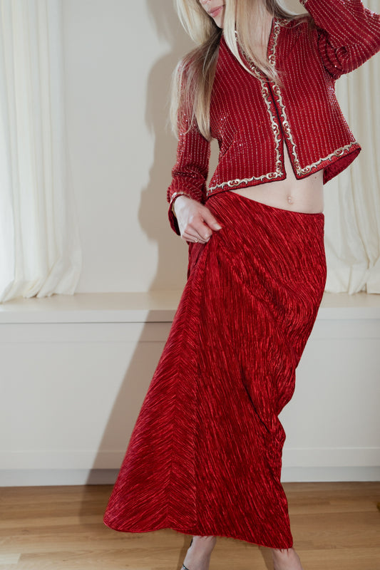 Mary McFadden 1980s Couture Jacket & Skirt
