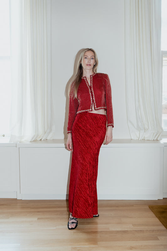 Mary McFadden 1980s Couture Jacket & Skirt
