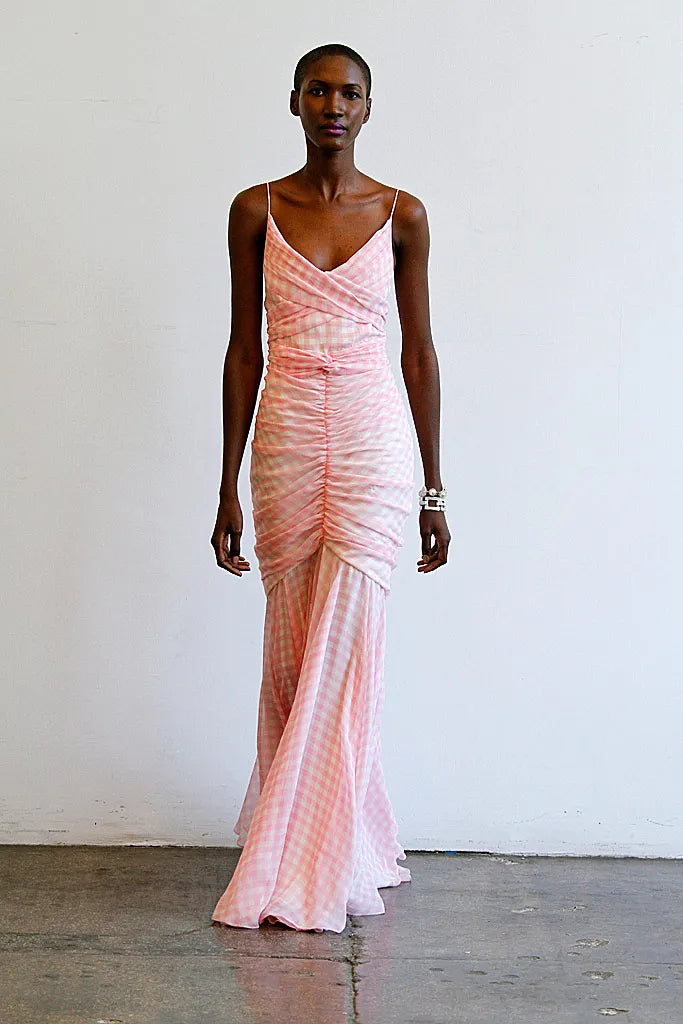 Isaac Mizrahi Resort 2011 Pink Gingham Gown