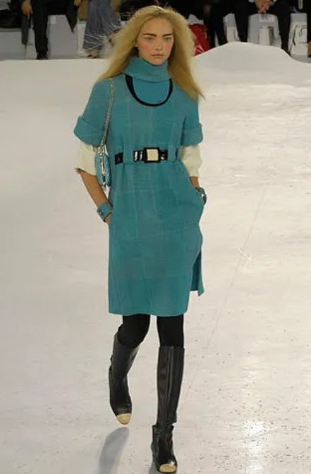 Chanel Fall 2007 Bright Blue Tweed Dress