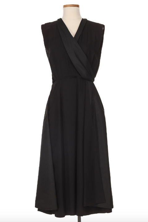 Christian Dior 1950's Black Wrap Satin Dress – Vintage Grace
