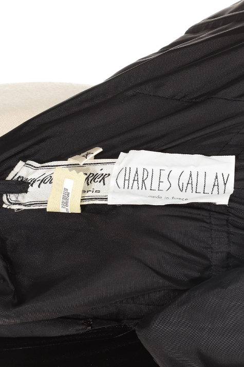 Paul-Louis Orrier Black Velvet Gown with Pink Silk Flower