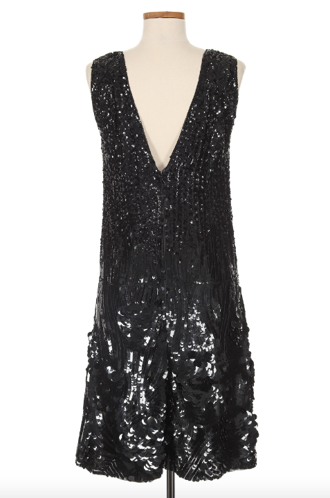 YSL Rive Gauche Black Sequin Dress 1990s