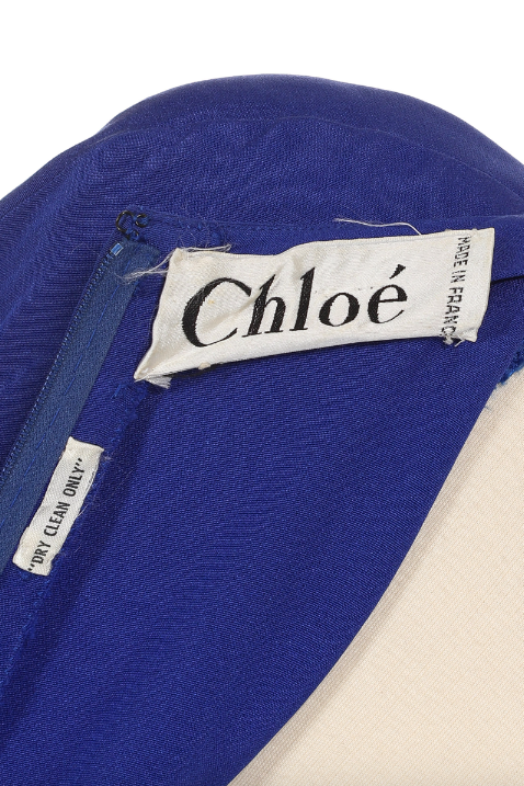 Chloè by Karl Lagerfeld Blue Long Sleeve Dress With Multi Color Sequin