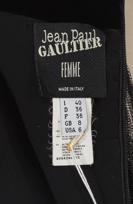 Jean Paul Gaultier Black Tulle Skirt/Dress with Velvet Details