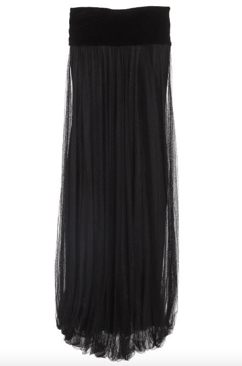 Jean Paul Gaultier Black Tulle Skirt/Dress with Velvet Details