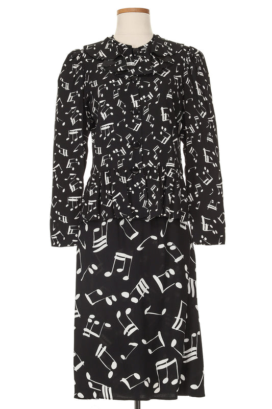 YSL Rive Gauche Documented 1983 Music Print Ensemble