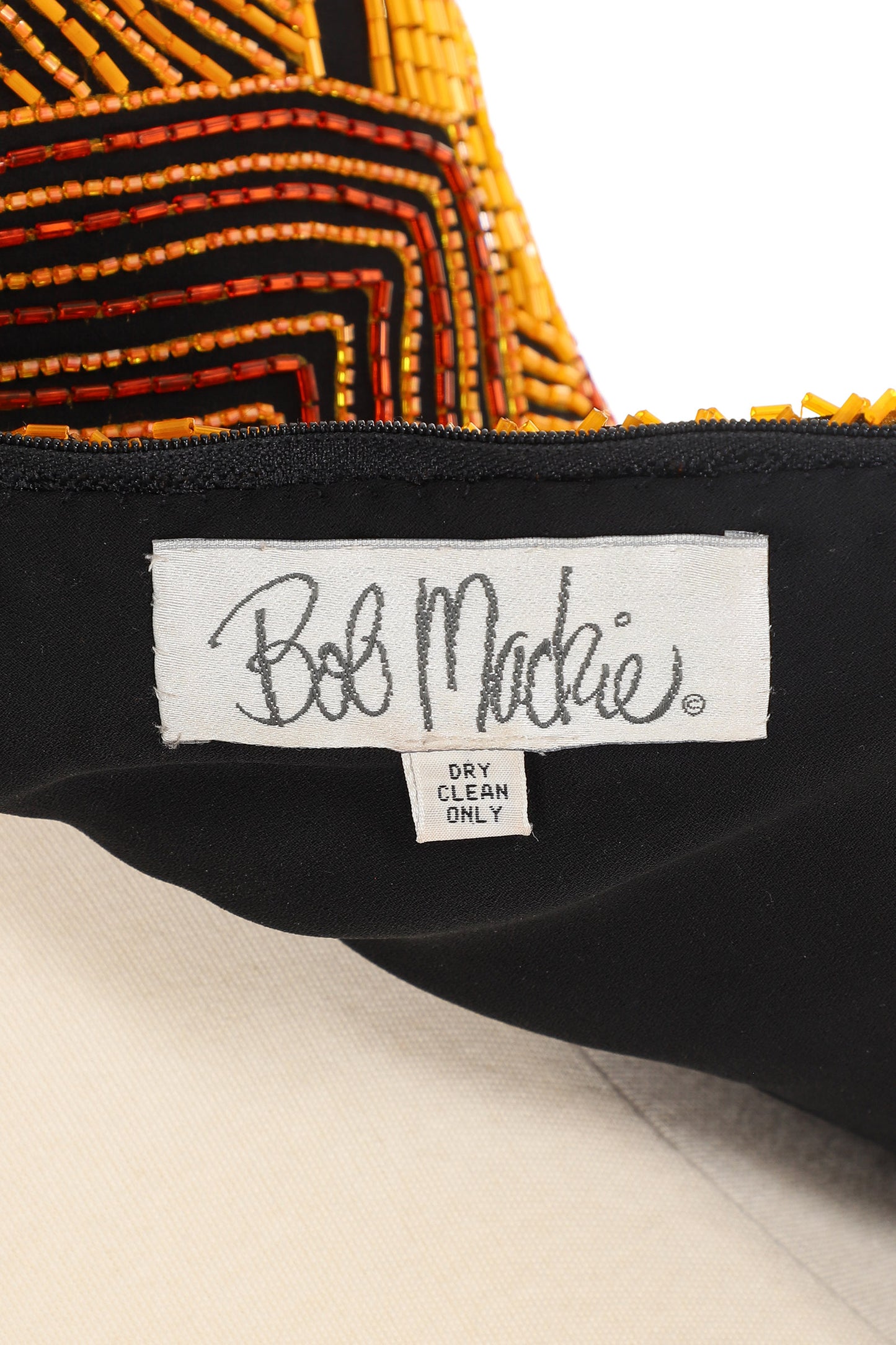 Bob Mackie Black Dress with Orange Beading