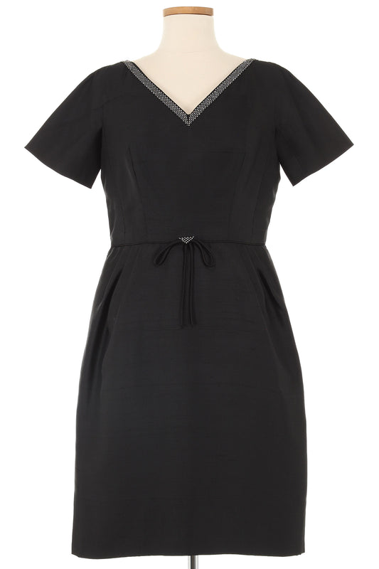 Oleg Cassini Black Embellished Cocktail Dress