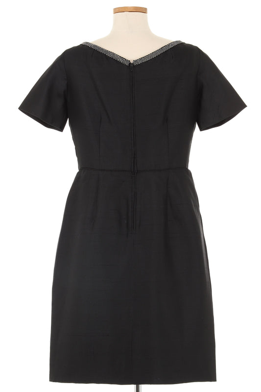 Oleg Cassini Black Embellished Cocktail Dress