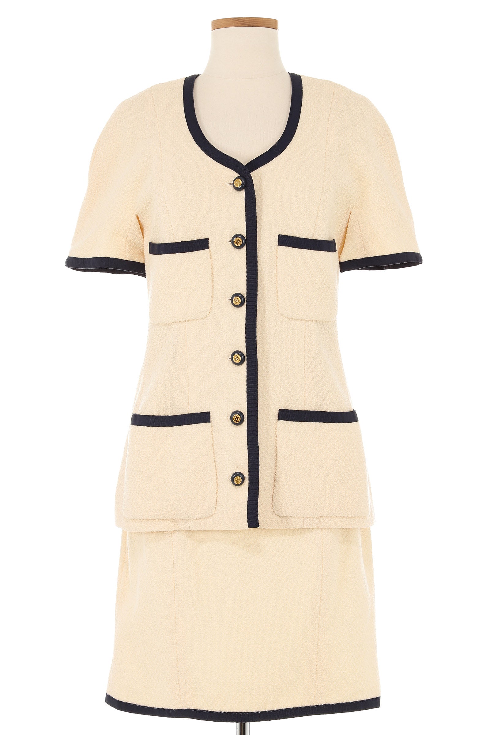 Chanel Spring 1991 Cream Skirt Suit Vintage Grace Chanel Spring 1991 Cream Skirt Suit Vintage Grace