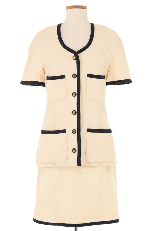 Chanel Spring 1991 Cream Skirt Suit