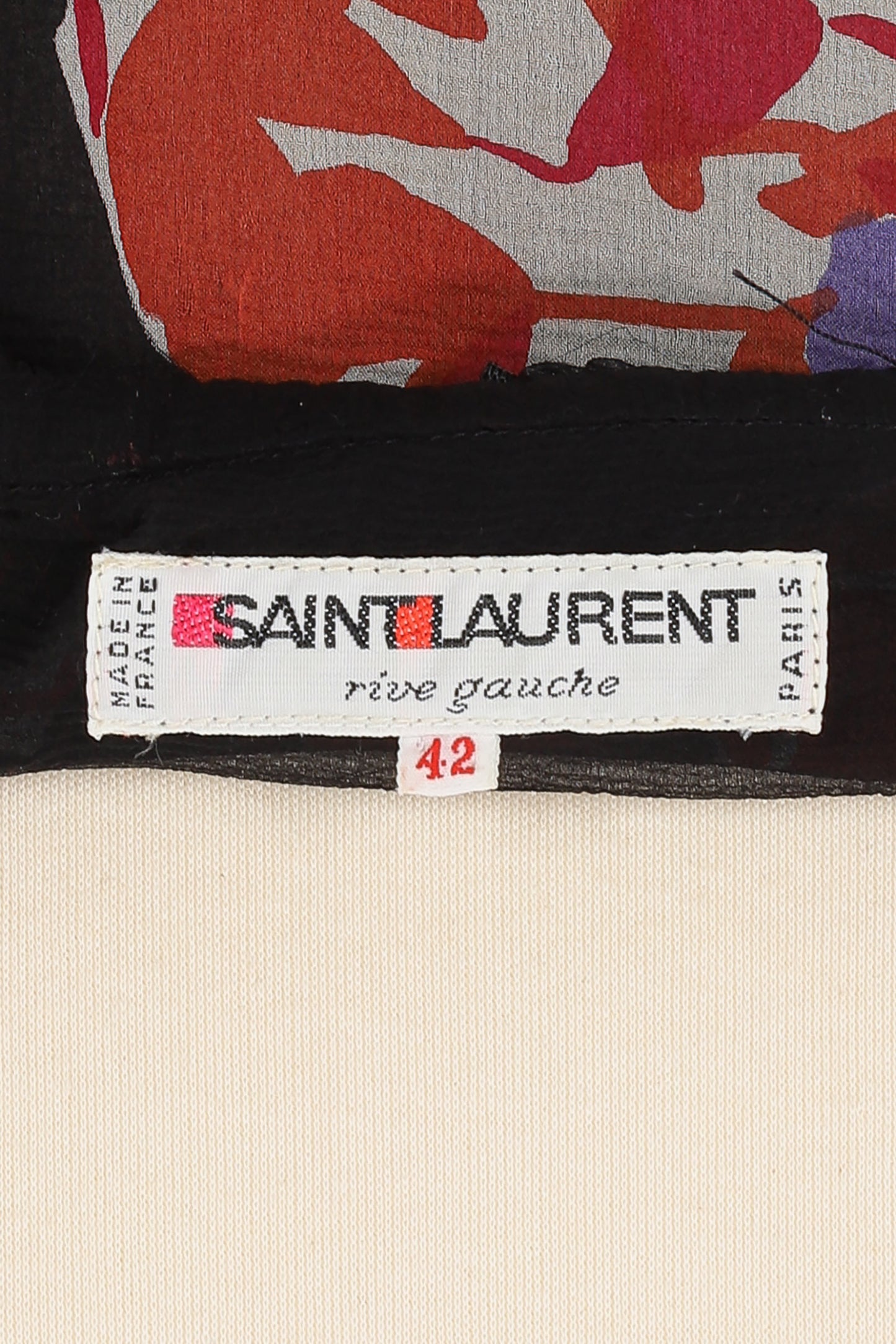 YSL Rive Gauche Fall 1987 Multi Color Floral Dress With Ruffled Bottom