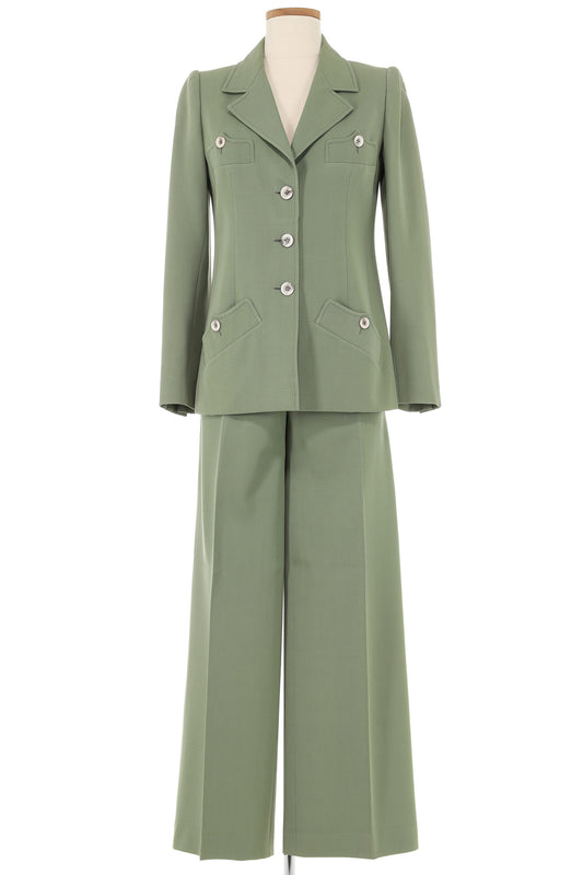 Alaia Green Jacket With Matching Pants & Skirt