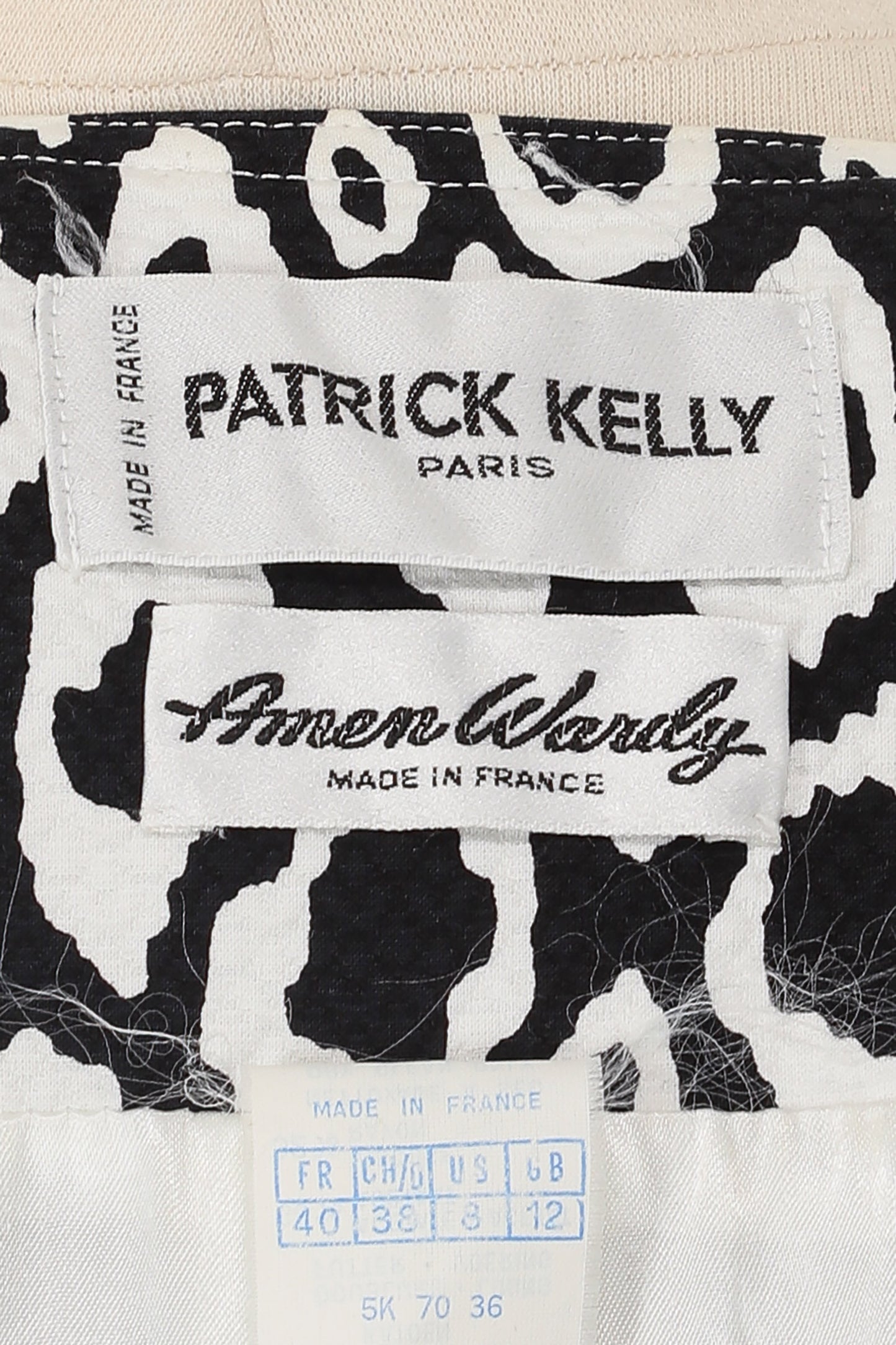 Patrick Kelly Early 1980's B&W Skirt Suit with Corset