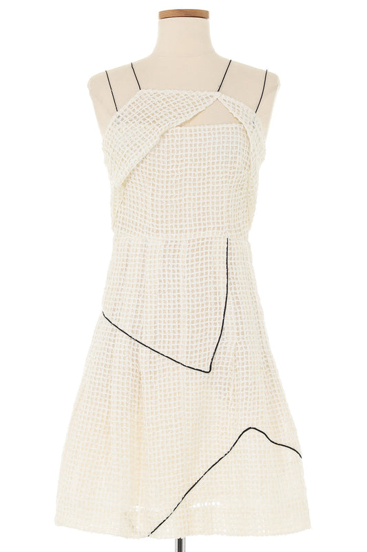 Chanel S/S 2012 Look 7 White Dress with Black Detailing