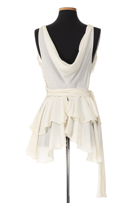 Christian Dior White Flowy Blouse
