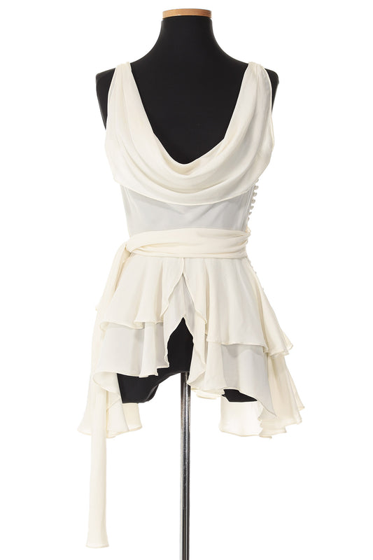 Christian Dior White Flowy Blouse