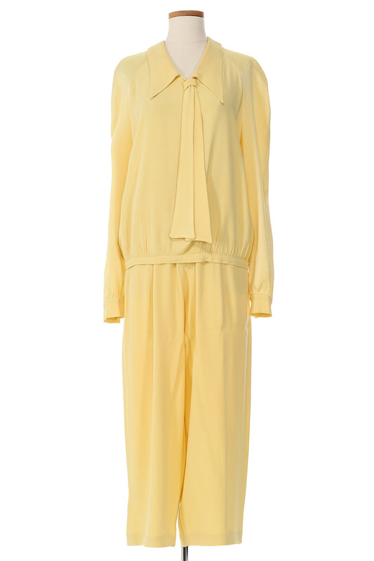 Sonia Rykiel 1980's Yellow Crepe Suit