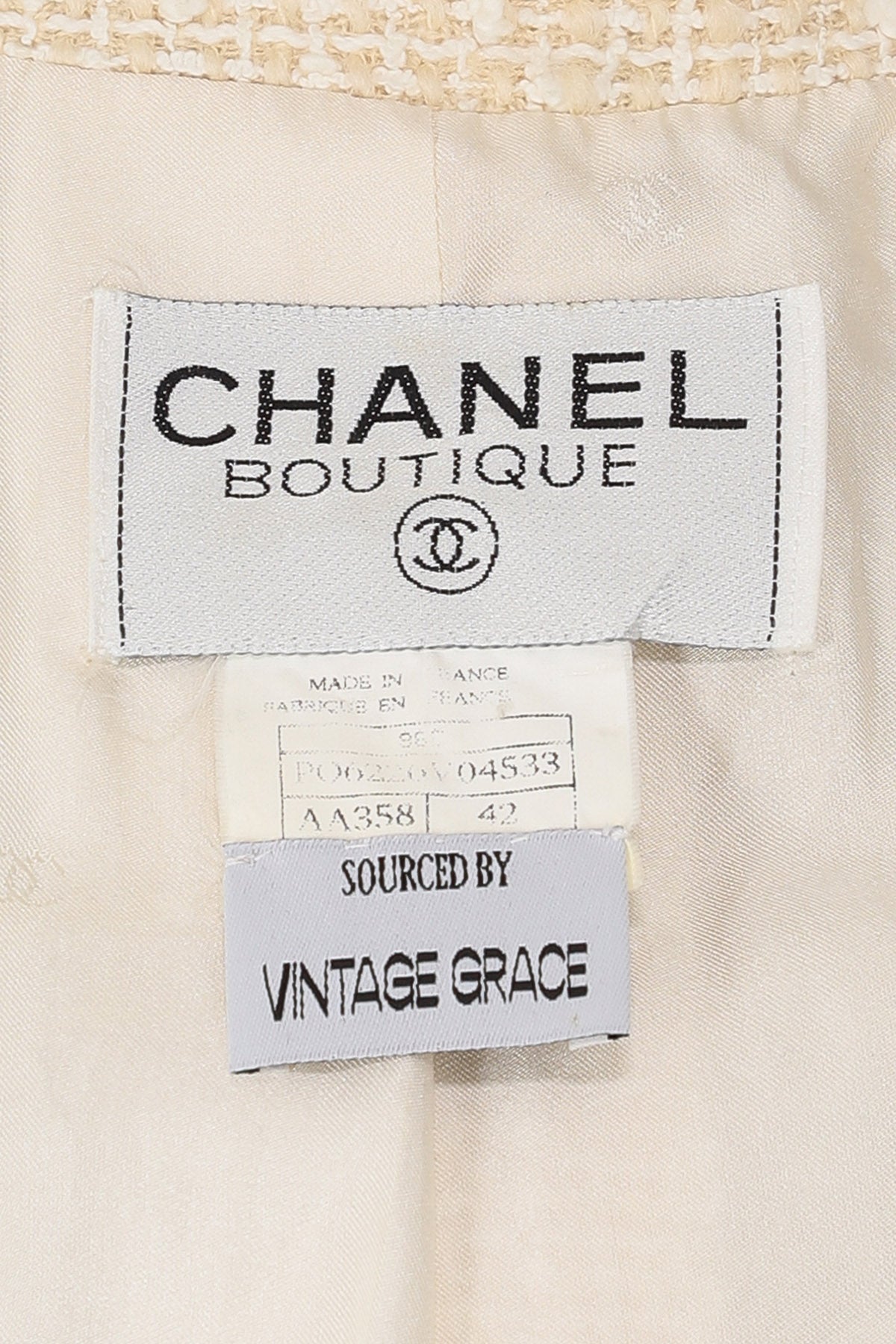 Chanel Cruise 1996 White Tweed Skirt Suit