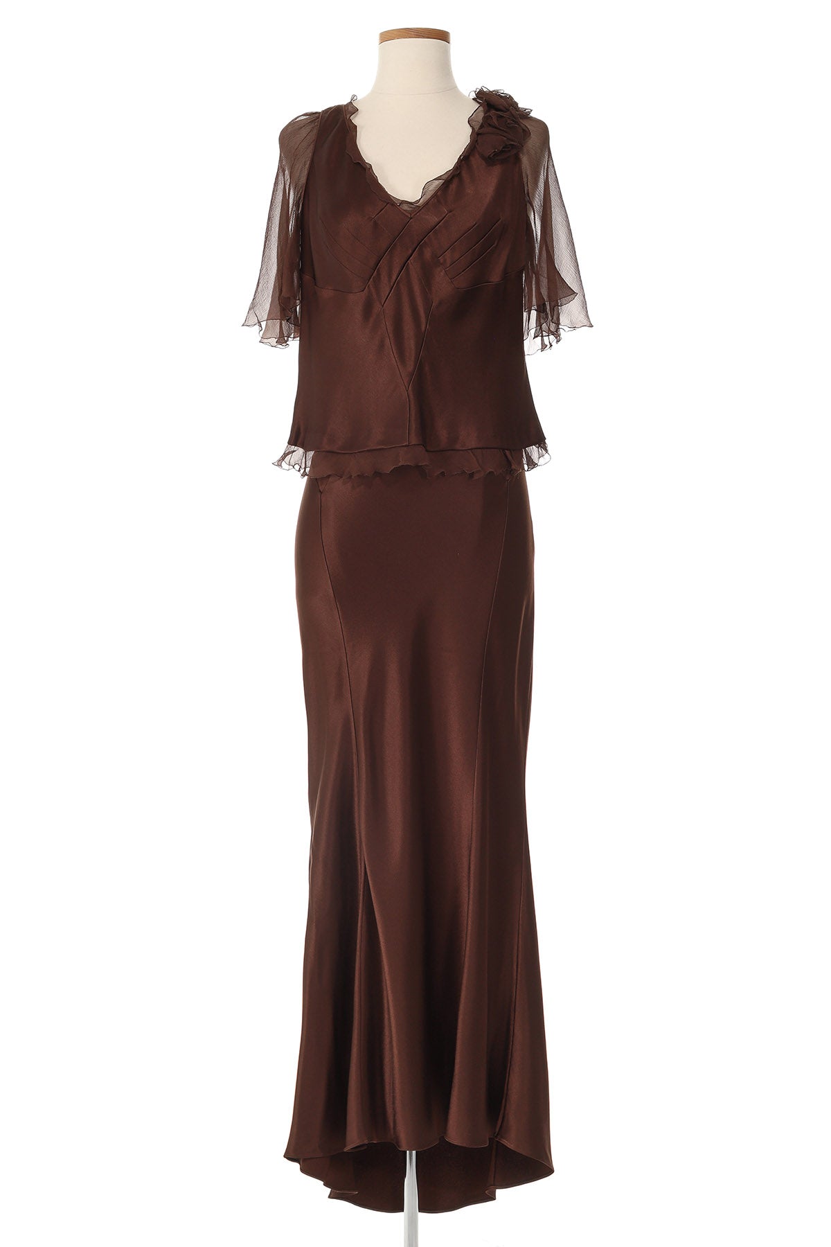 john brown dresses St. John Silk Midi Length Dress - Brown Dresses, Clothing - STJ317101