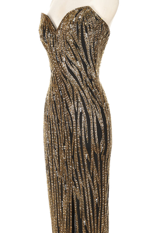 Bob Mackie 1980s Beaded Strapless Gown