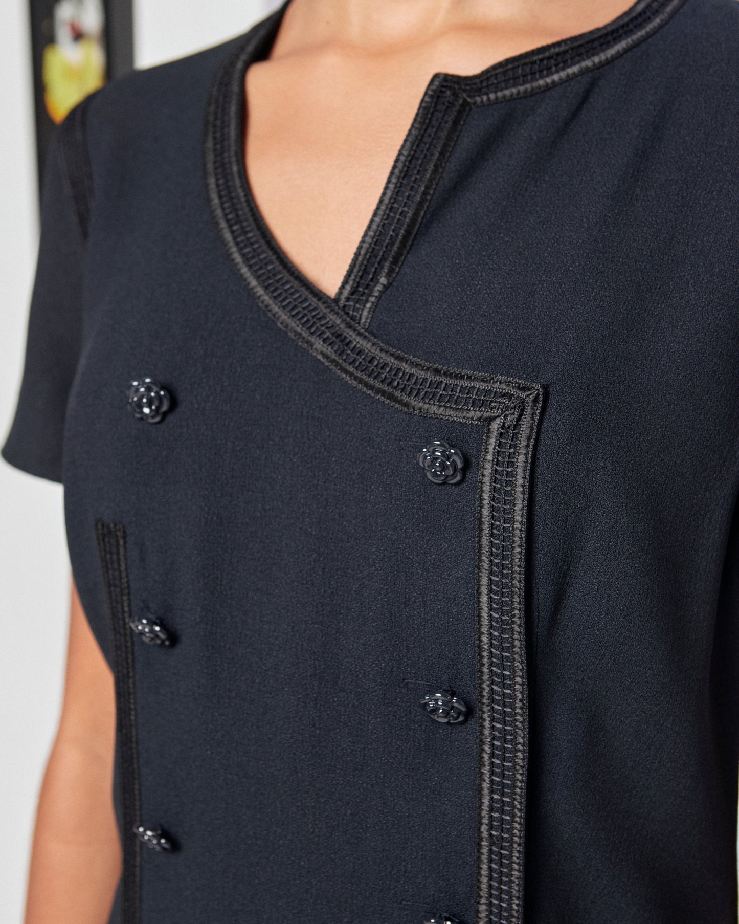 Chanel Cruise 2002 Double Breasted Navy Dress