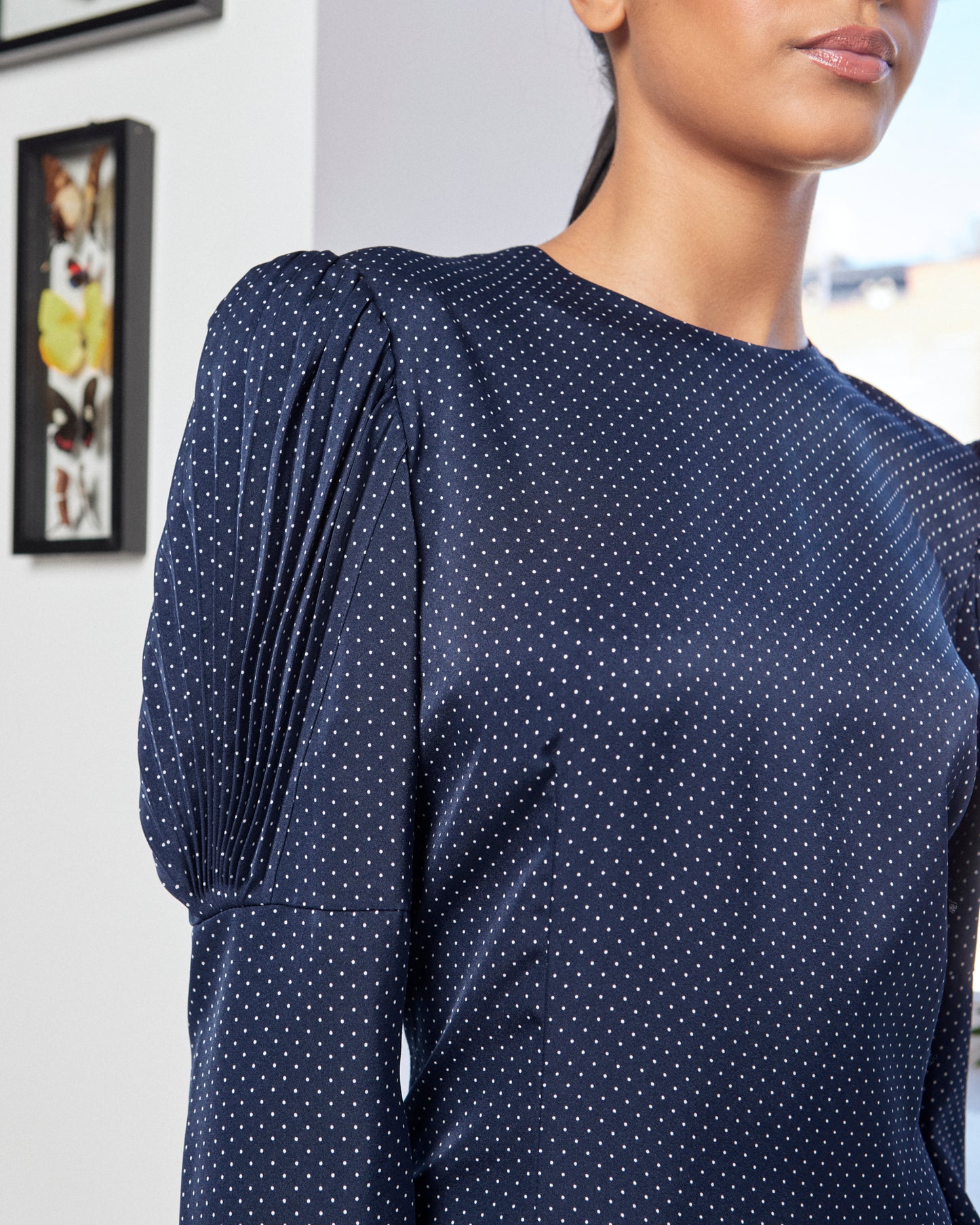 Chanel Polka Dot Pleated Dress