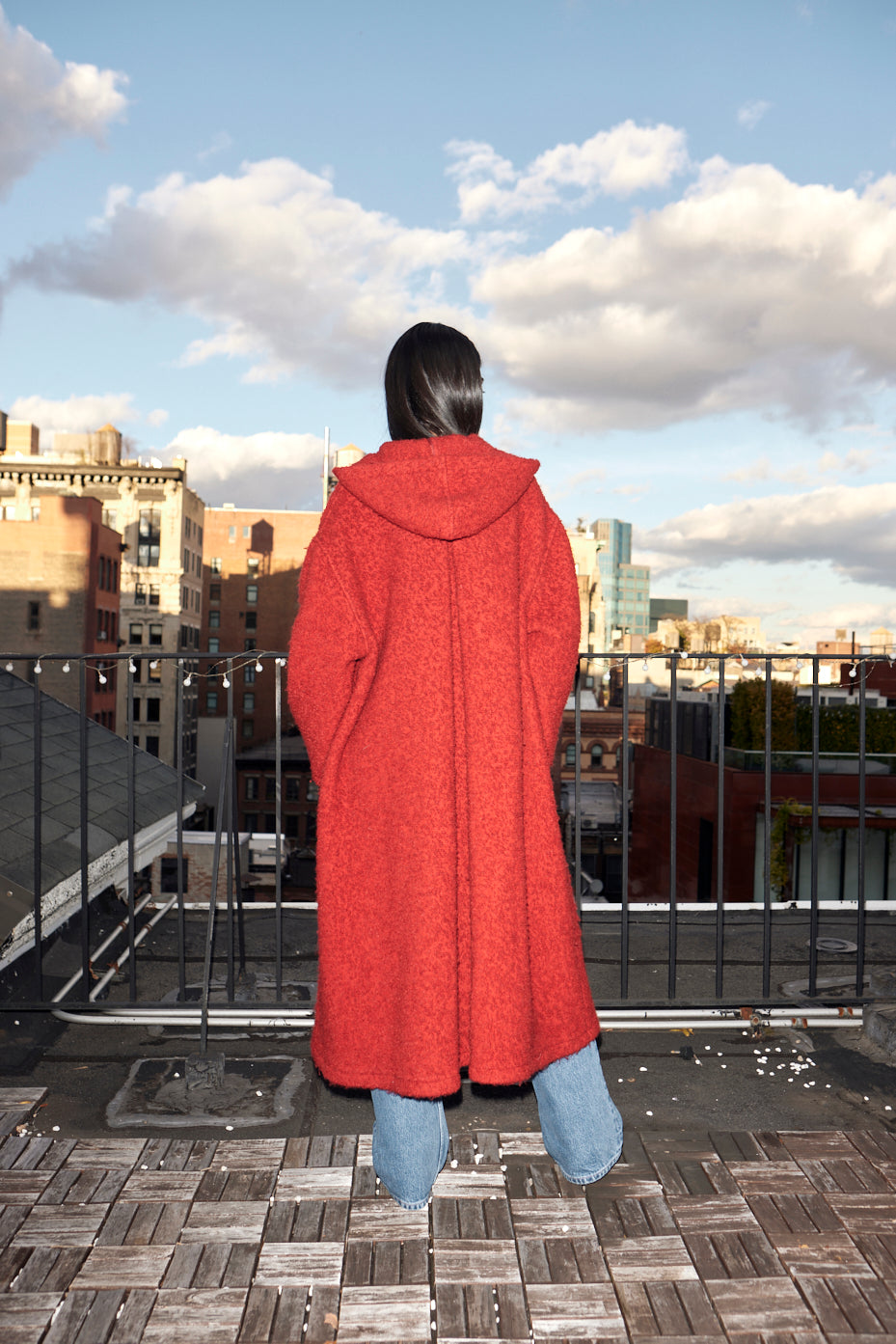 Geoffrey Beene 1980s Hooded Boucle Coat