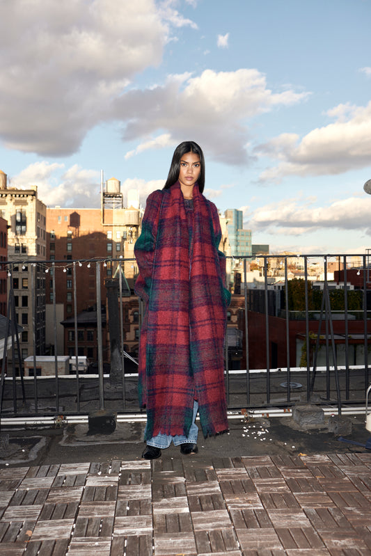 Oscar de la Renta Brushed Mohair Coat