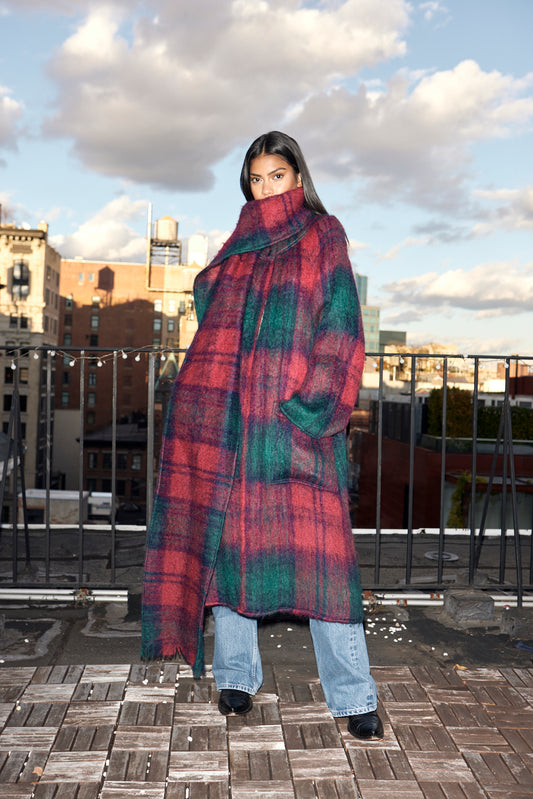 Oscar de la Renta Brushed Mohair Coat