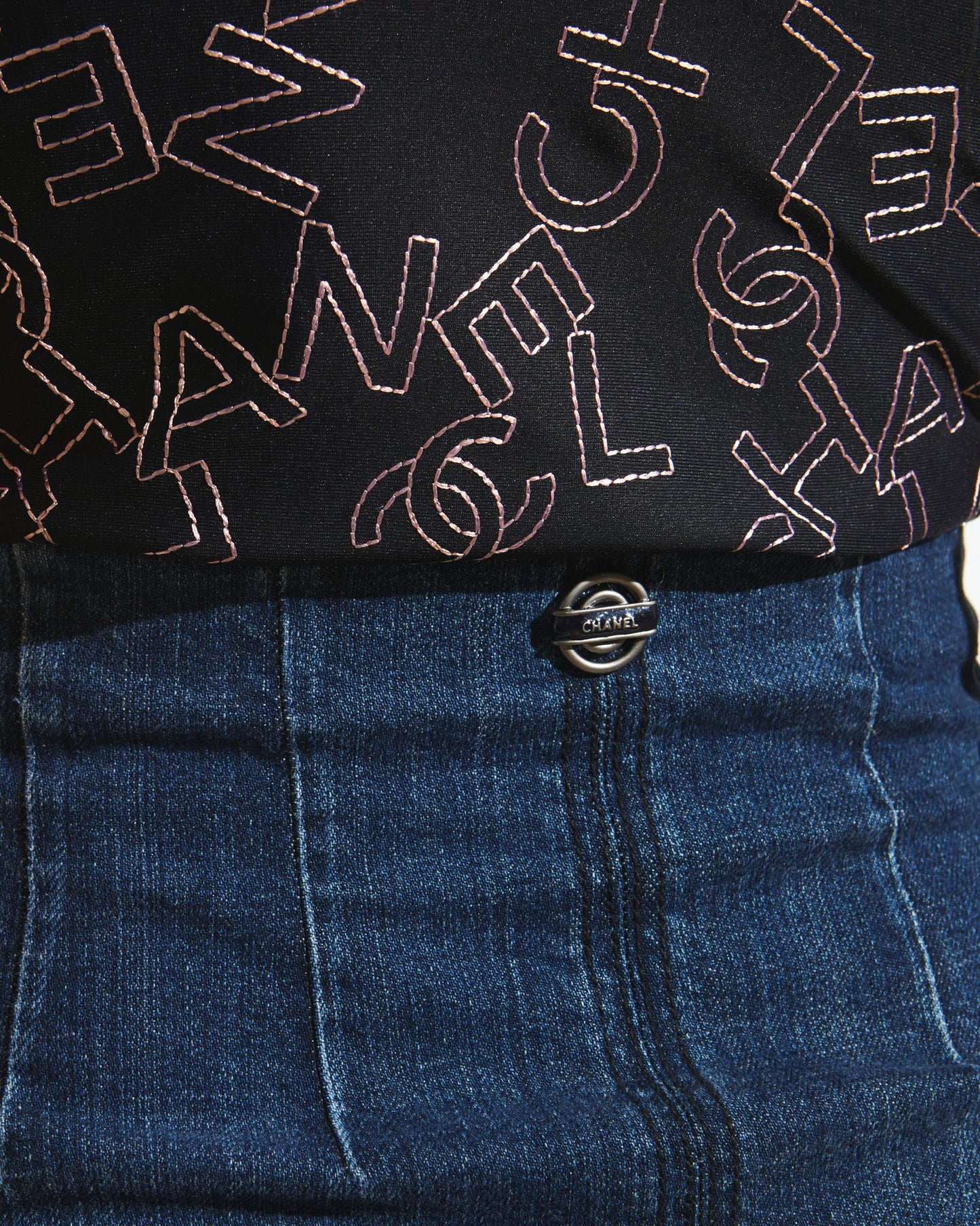 Chanel Pleated Denim Skirt