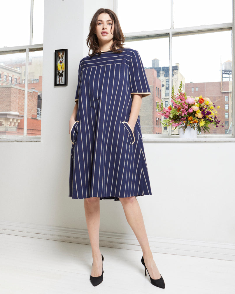 tent dress 1960s Mr. Beene by Geoffrey Beene 1960s Striped Tent Dress