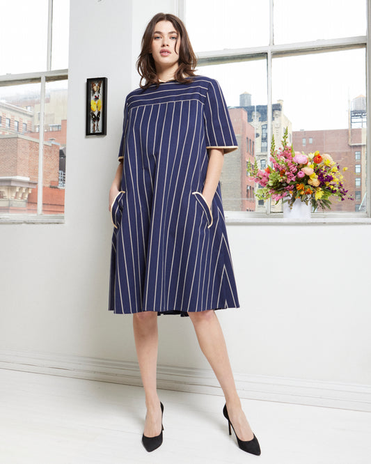 Mr. Beene by Geoffrey Beene 1960s Striped Tent Dress