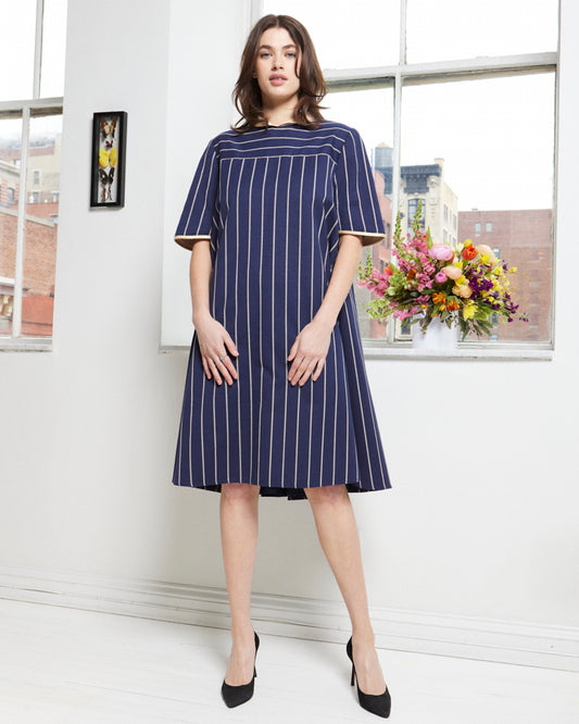 Mr. Beene by Geoffrey Beene 1960s Striped Tent Dress