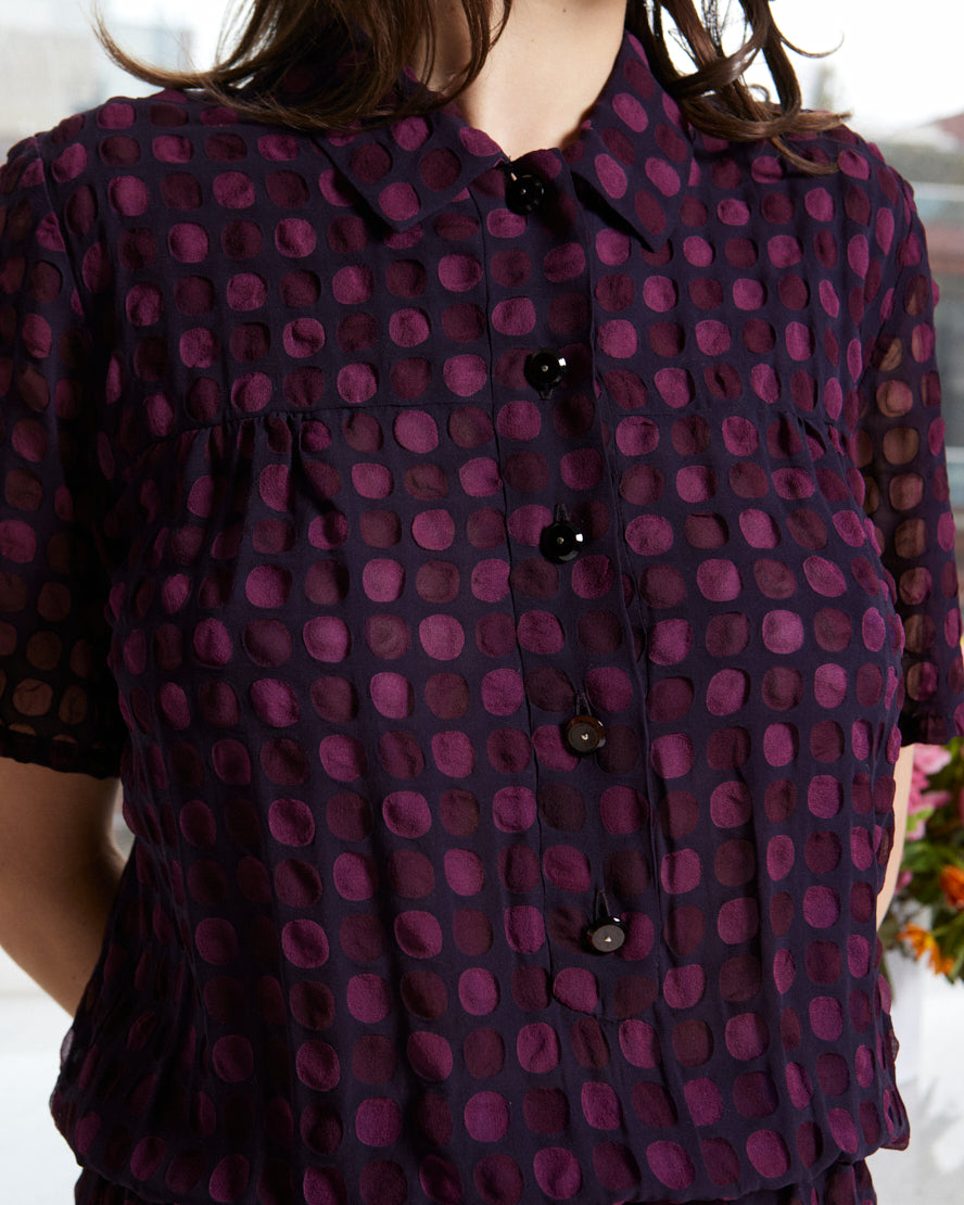 Chanel Spring 2001 Purple Chiffon Dress