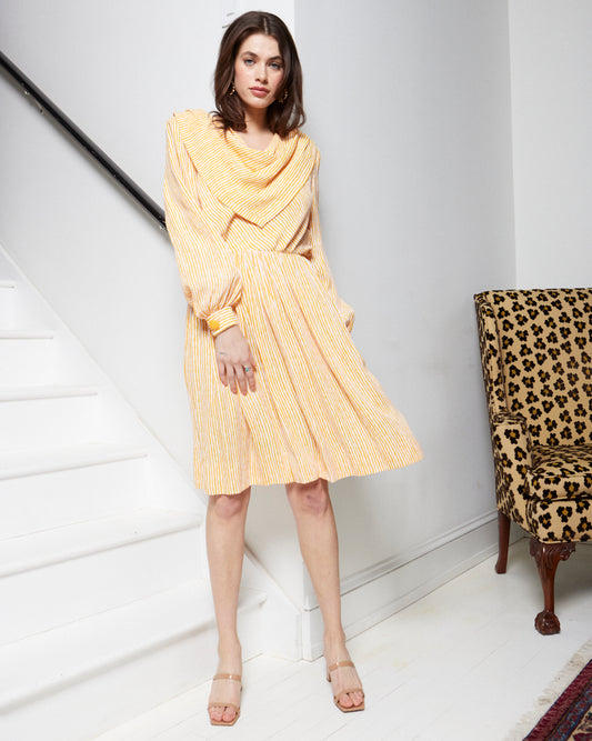 Givenchy 1980s Yellow Striped Dress