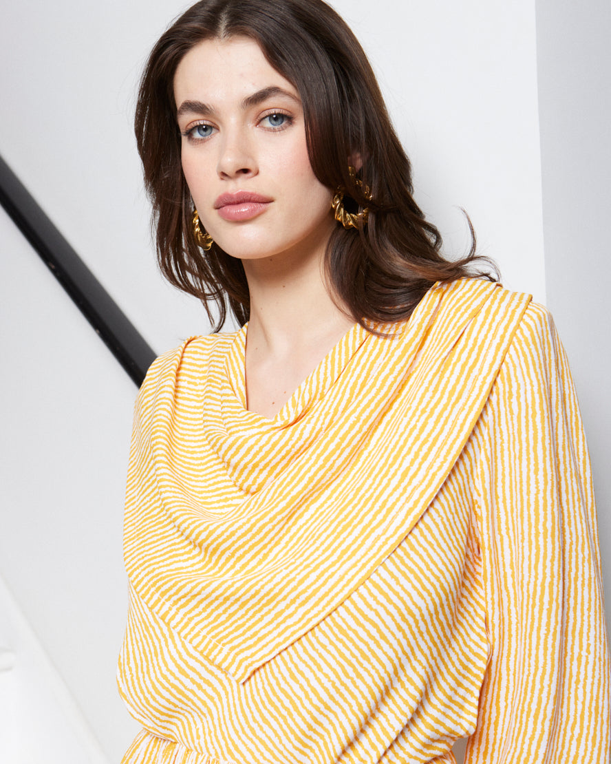 Givenchy 1980s Yellow Striped Dress