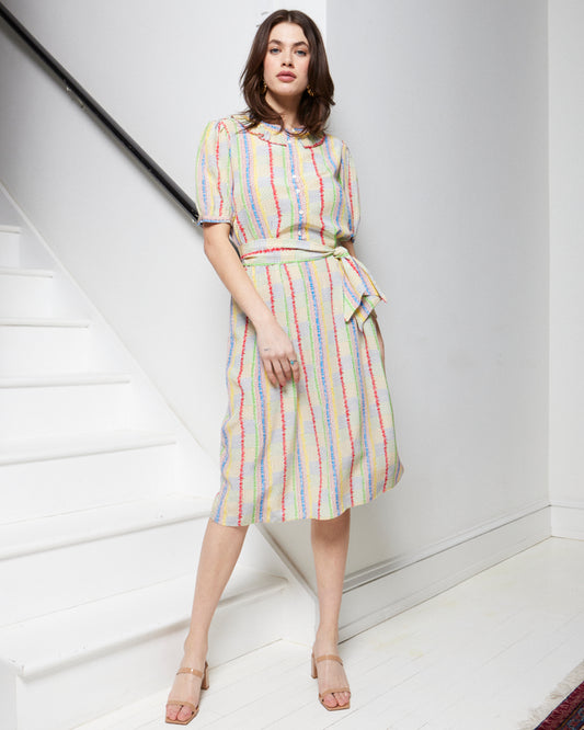 Zandra Rhodes 1970s Multi Color Silk Dress