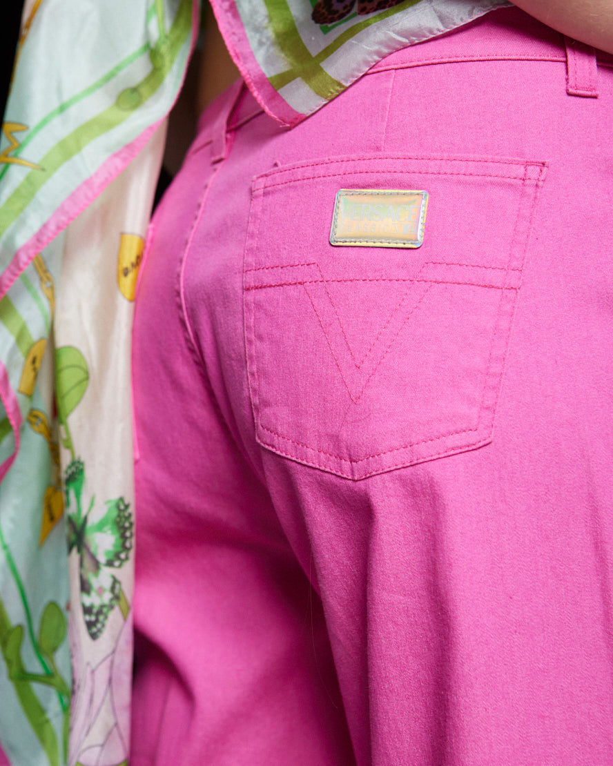Versace V2 1990s Classic Hot Pink Jeans