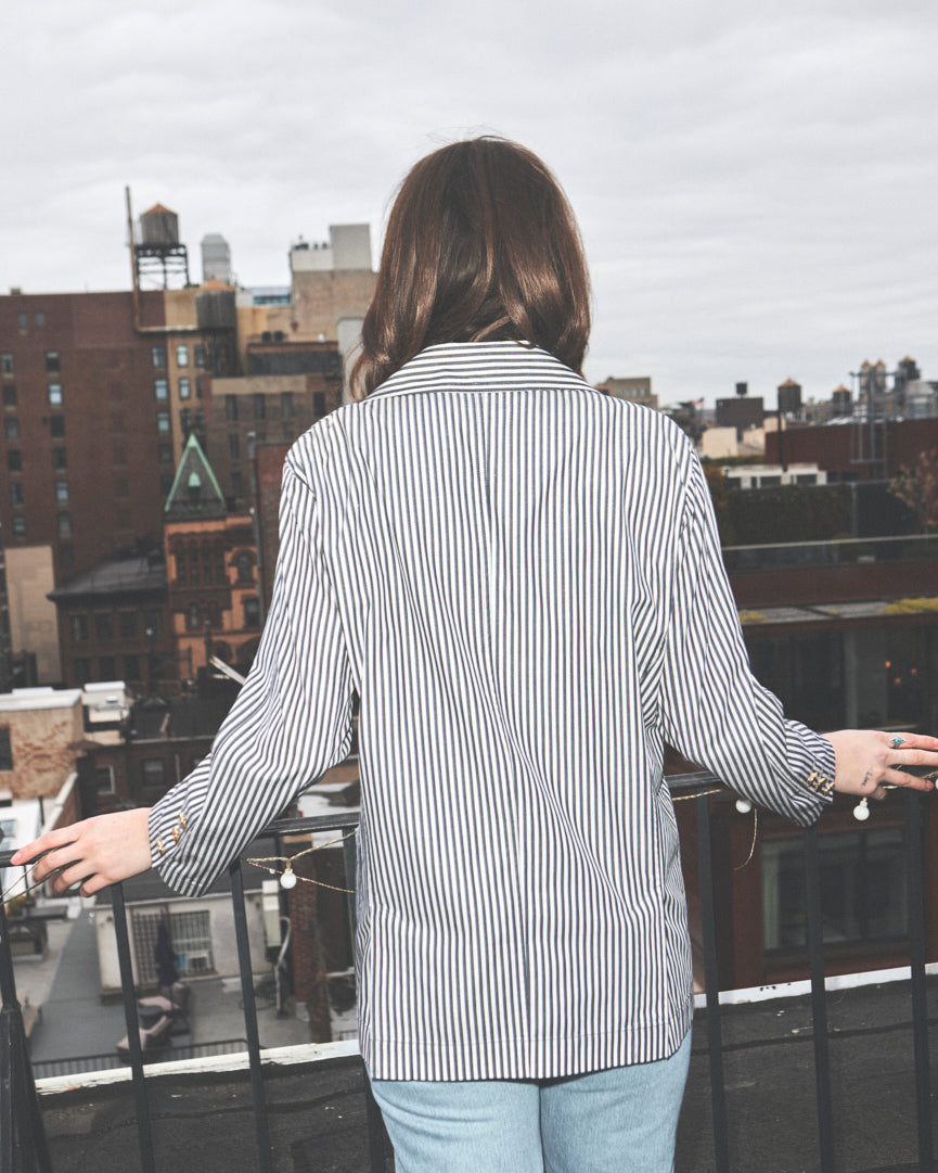 Chanel 1980s Striped Cotton Blazer