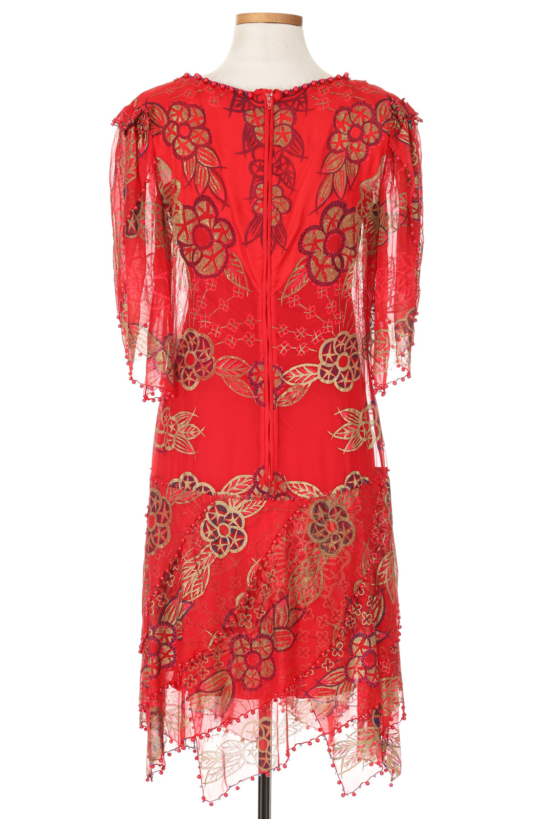 Zandra Rhodes 1970s Red Embellished Dress