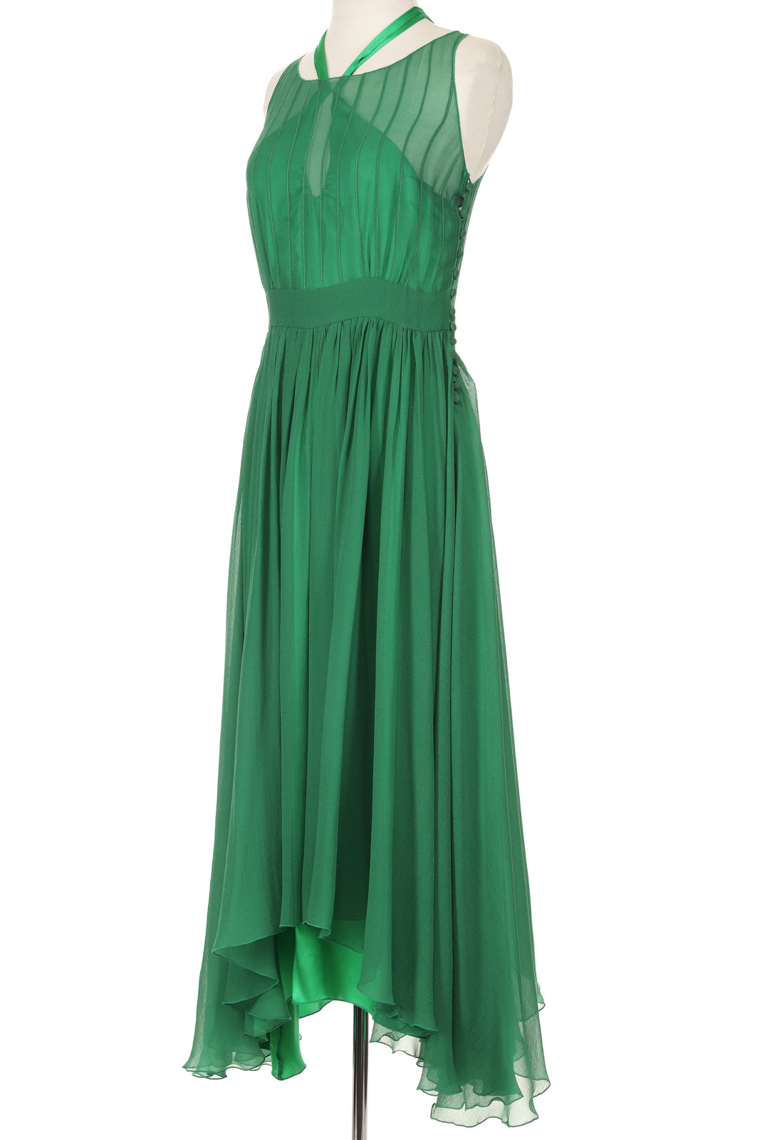 Chloé Fall 2004 Dark Green Chiffon Gown